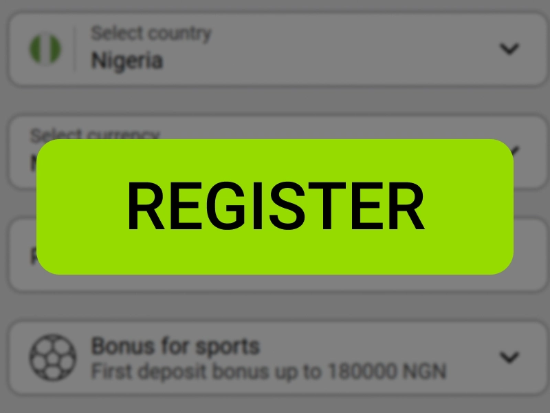 WinWin Bet registration form with highlighted Register button to complete account creation