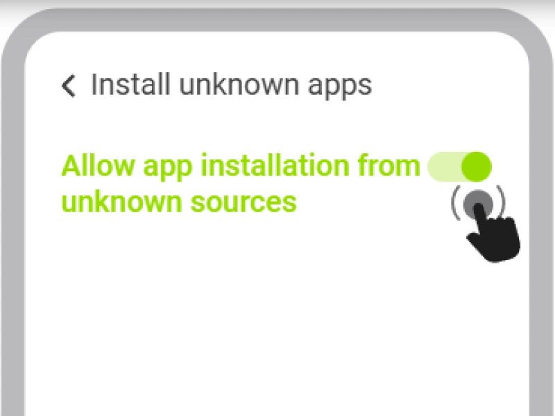 Android phone settings screen with highlighted Install from unknown sources toggle for WinWin Bet APK installation