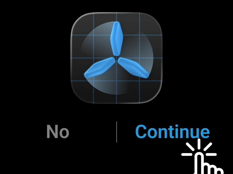 TestFlight app welcome screen with highlighted Continue button