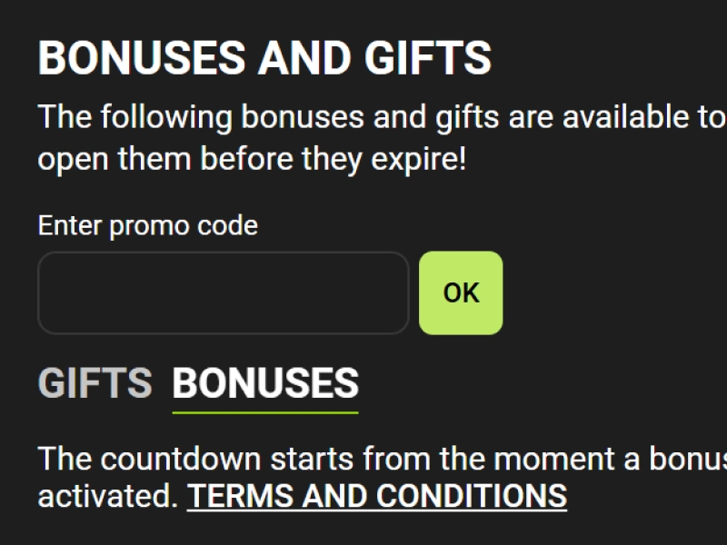 WinWin Bet Enter Promo Code field with highlighted OK button