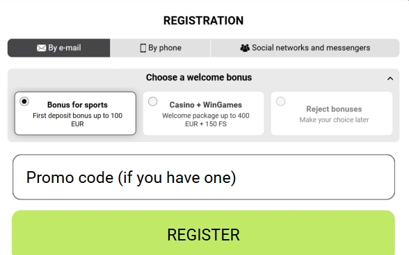 Promo details appear during signup